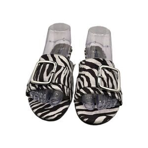 Array Zebra Print Small Wedge Casual Event Silver Buckle Accent Women's  11